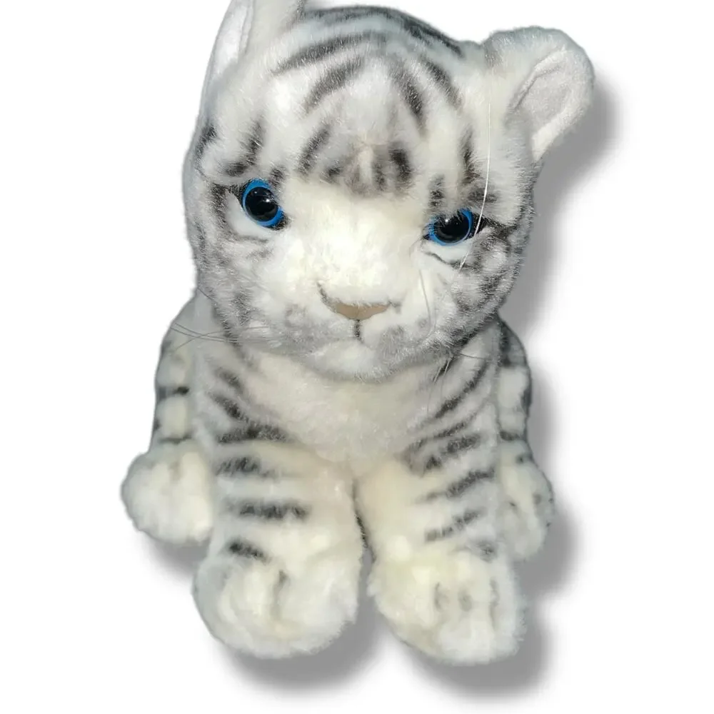 Hansa Creations Plush White Tiger Cub Lifelike Stuffed Animal Baby Cat 8